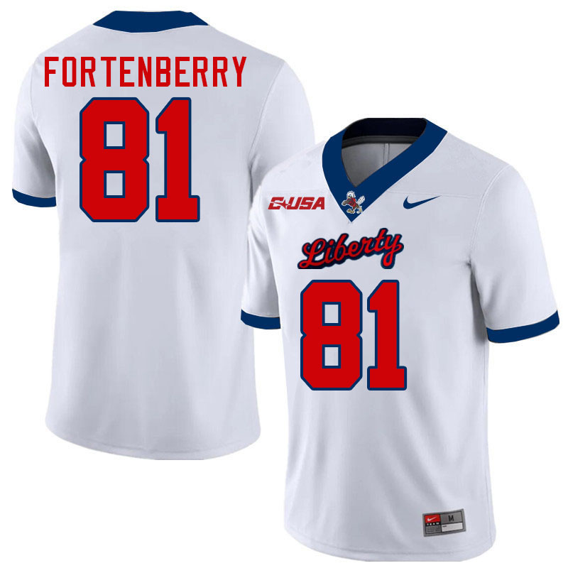 Liberty Flames #81 Markel Fortenberry College Football Jerseys Stitched-White